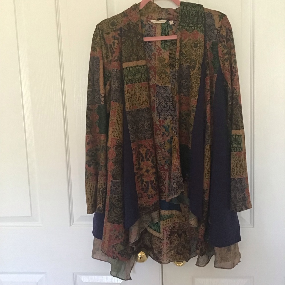 Soft Surroundings Long Patchwork Cardigan Jacket … - image 2